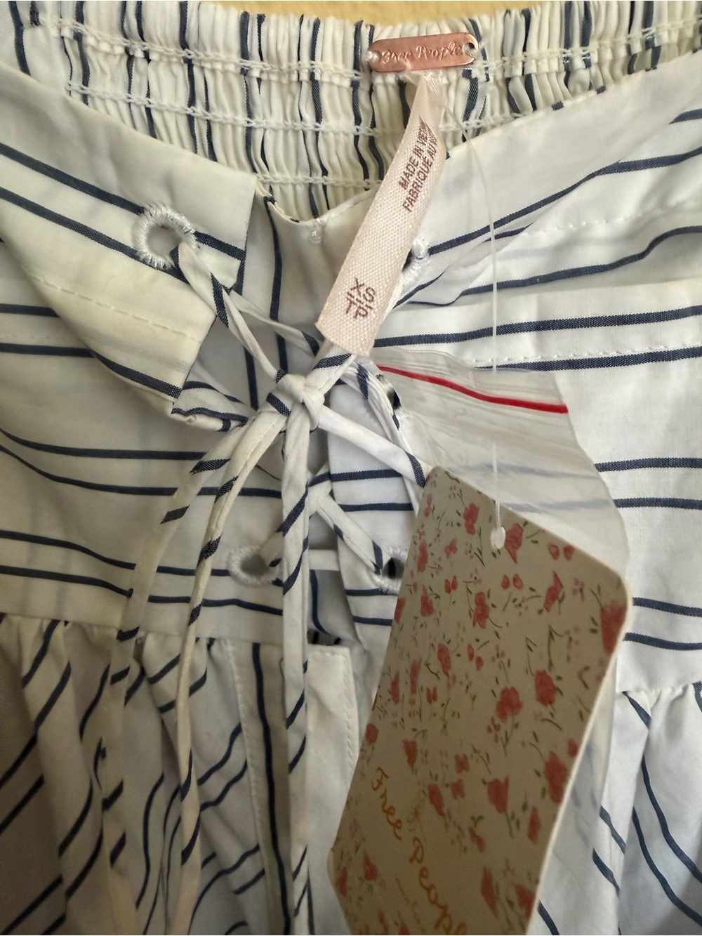 Free People White & Navy Striped Spaghetti Strap Maxi Dress - Picture 4 of 6